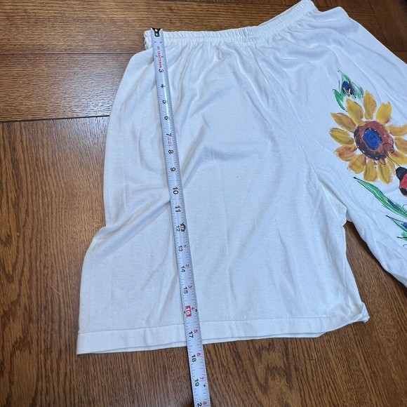 VTG Hand painted Sunflower Lady Bug Single Stitch Shirt and Shorts Set One Size - Picture 12 of 13